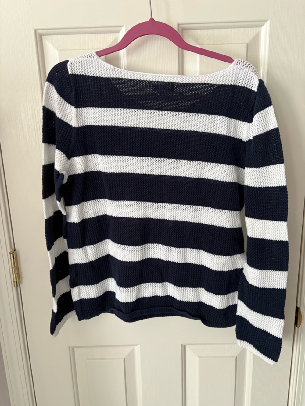 Old Navy Navy and White Striped Scoop Neck Sweater - Picture 3 of 3